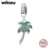 925 Sterling Silver Palm Tree Dangle Charm for Bracelet