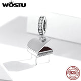 Piano Pendant 925 Sterling Silver Musical Instrument Beads DIY Silver Bracelet