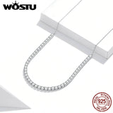 925 Sterling Silver Glittering Clavicle Chain Necklace for Women