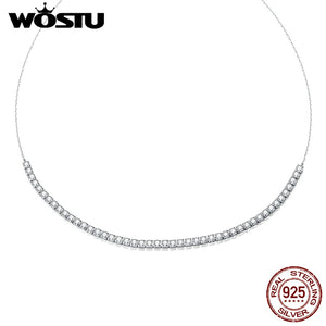 925 Sterling Silver Glittering Clavicle Chain Necklace for Women
