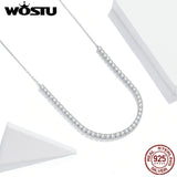 925 Sterling Silver Glittering Clavicle Chain Necklace for Women