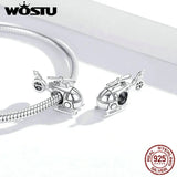 925 Silver Helicopter Charm Bead for Bracelet Necklace DXC1699