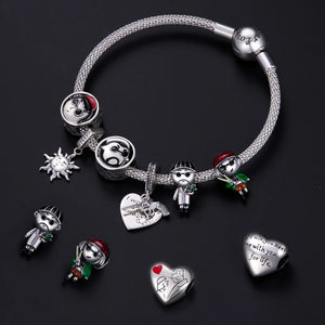 925 Silver Romantic Love Pendant Charm Beads for Bracelet DIY Jewelry