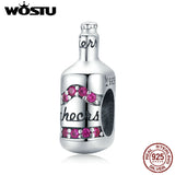 925 Silver Disco Beer Bottle Pendant Charm Beads