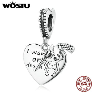 925 Silver 'Love or Death' Pendant Charm Bead for Bracelet DIY
