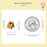 925 Silver Orange Cartoon Car Pendant Charm Beads for Bracelet DIY