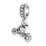 925 Sterling Silver Motorbike Car Pendant Charm Bead Bracelet DIY