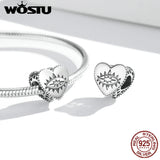 925 Silver Vintage Demon Eye Heart Pendant Bead for Bracelet DIY