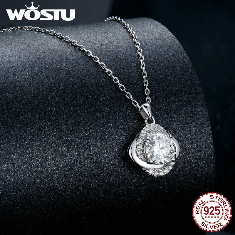 6.5MM Moissanite Necklace 925 Silver Zircon Chain for Women Gift