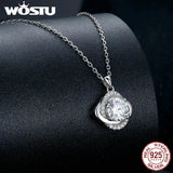 6.5MM Moissanite Necklace 925 Silver Zircon Chain for Women Gift