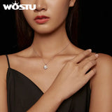 6.5MM Moissanite Necklace 925 Silver Zircon Chain for Women Gift