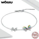 925 Silver Butterfly Chain Bracelet for Women