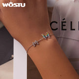 925 Silver Butterfly Chain Bracelet for Women