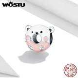 925 Silver Bee Charm Panda Owl Bear Enamel Beads Pendant