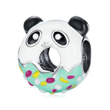 925 Silver Bee Charm Panda Owl Bear Enamel Beads Pendant