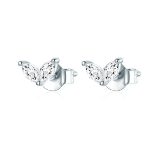 925 Silver Butterfly Stud Earrings with Zircons for Women