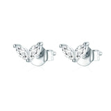 925 Silver Butterfly Stud Earrings with Zircons for Women