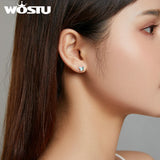 925 Silver Butterfly Stud Earrings with Zircons for Women