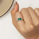 925 Silver Zircon Wedding Rings Delicate Bride Engagement Party Ring