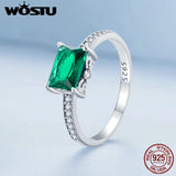 925 Silver Zircon Wedding Rings Delicate Bride Engagement Party Ring