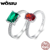 925 Silver Zircon Wedding Rings Delicate Bride Engagement Party Ring