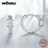 925 Sterling Heart Hoop Earrings Zircon Dangle Drop Wedding Jewelry