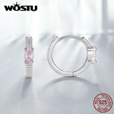 925 Sterling Heart Hoop Earrings Zircon Dangle Drop Wedding Jewelry