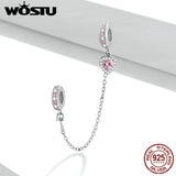 925 Sterling Heart Silver Silicone Safety Chain Charm Bead for Pendant DIY