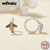 925 Silver Bee Ear Clips Yellow Zircon Ear Hoop