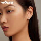 925 Silver Star Earrings with Opal&Zircon Ear Hoops for Women