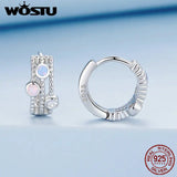 925 Sterling Silver Opal Ear Hoop for Women