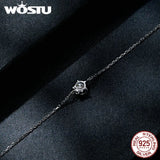 925 Silver Moissanite Bracelet Adjustable Chain Charm Women Wedding Gift Jewelry