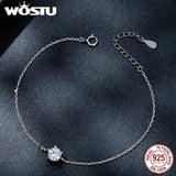 925 Silver Moissanite Bracelet Adjustable Chain Charm Women Wedding Gift Jewelry