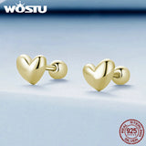 925 Silver Heart Stud Earrings Wedding Jewelry Gift