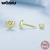 925 Silver Heart Stud Earrings Wedding Jewelry Gift