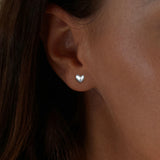 925 Silver Heart Stud Earrings Wedding Jewelry Gift