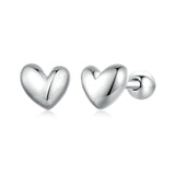 925 Silver Heart Stud Earrings Wedding Jewelry Gift