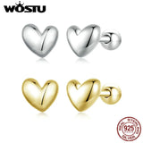 925 Silver Heart Stud Earrings Wedding Jewelry Gift