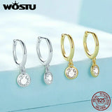 925 Silver Zircon Hoop Earrings Drop Dangle Wedding Jewelry