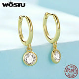925 Silver Wedding Hoop Earrings Women Star Geometric Drop Ear Studs