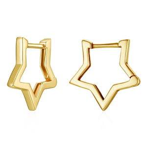 925 Silver Wedding Hoop Earrings Women Star Geometric Drop Ear Studs