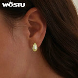 925 Silver Wedding Hoop Earrings Women Star Geometric Drop Ear Studs