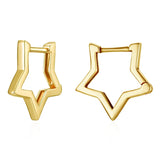 925 Silver Wedding Hoop Earrings Women Star Geometric Drop Ear Studs