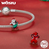 925 Silver Xmas Snowman Santa Cat Charms DIY Bracelet Necklace