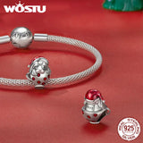 925 Silver Xmas Snowman Santa Cat Charms DIY Bracelet Necklace