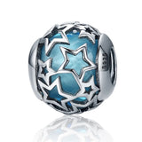 925 Silver Shimmering Star Crystal Beads for Charm Bracelets CQC411