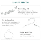 925 Silver Zircon Butterfly Chain Bracelet Women Wedding Jewelry