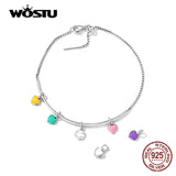 925 Silver Adjustable Chain Bracelet for Women with Charms