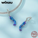 925 Silver Colorful Cat Fish Pendant Evil Eye Bead