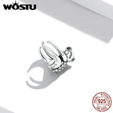 925 Silver Koala Ear Cuff Zircon Studs Party Jewelry